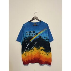 Vintage Pink Floyd Liquid Blue Tie Dye T-Shirt Large 2009